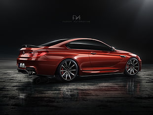 red coupe, BMW, car, red cars HD wallpaper