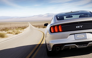 silver Ford Mustang GT, car, Ford Mustang GT, Ford, Ford Mustang