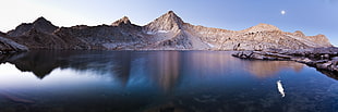 landscape photography of mountain in front of body of water, columbine