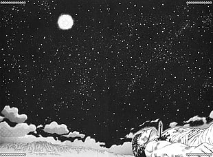 sketch of skies and stars at night