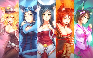 female character anime, League of Legends, Ahri HD wallpaper