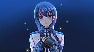 female anime character wallpaper, Hai to Gensou no Grimgar, Mary (Hai to Gensou no Grimgar), blue hair, blue eyes HD wallpaper