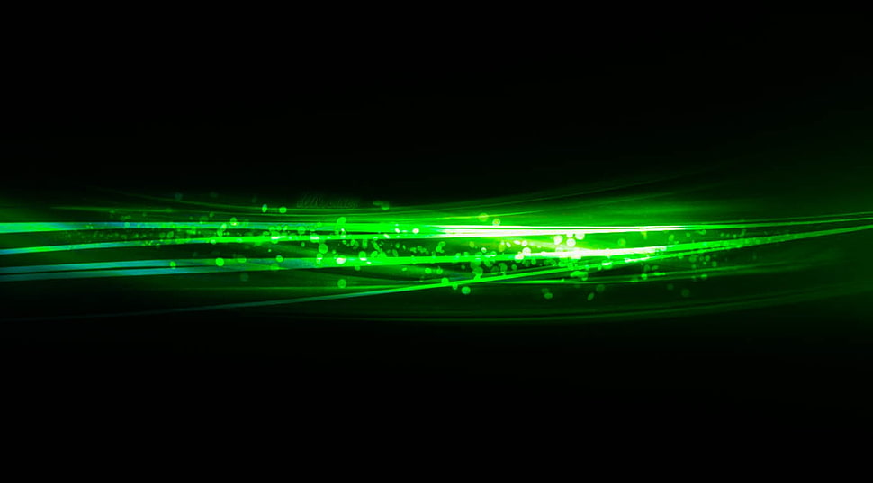 green and black LED light, abstract, artwork HD wallpaper