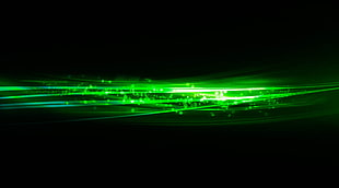 green and black LED light, abstract, artwork