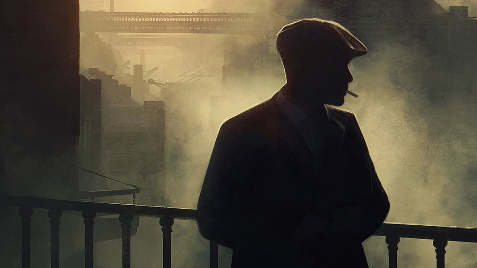 silhouette of man wearing hat, Peaky Blinders, Cillian Murphy, Thomas Shelby HD wallpaper