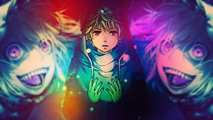 gray haired male anime character illustration, anime, Inside