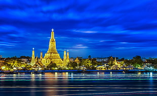 beige temple, Thailand, city, cityscape, long exposure, Thailand