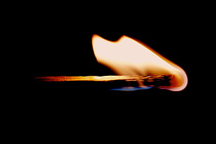 matchstick burning, Match, Fire, Flame
