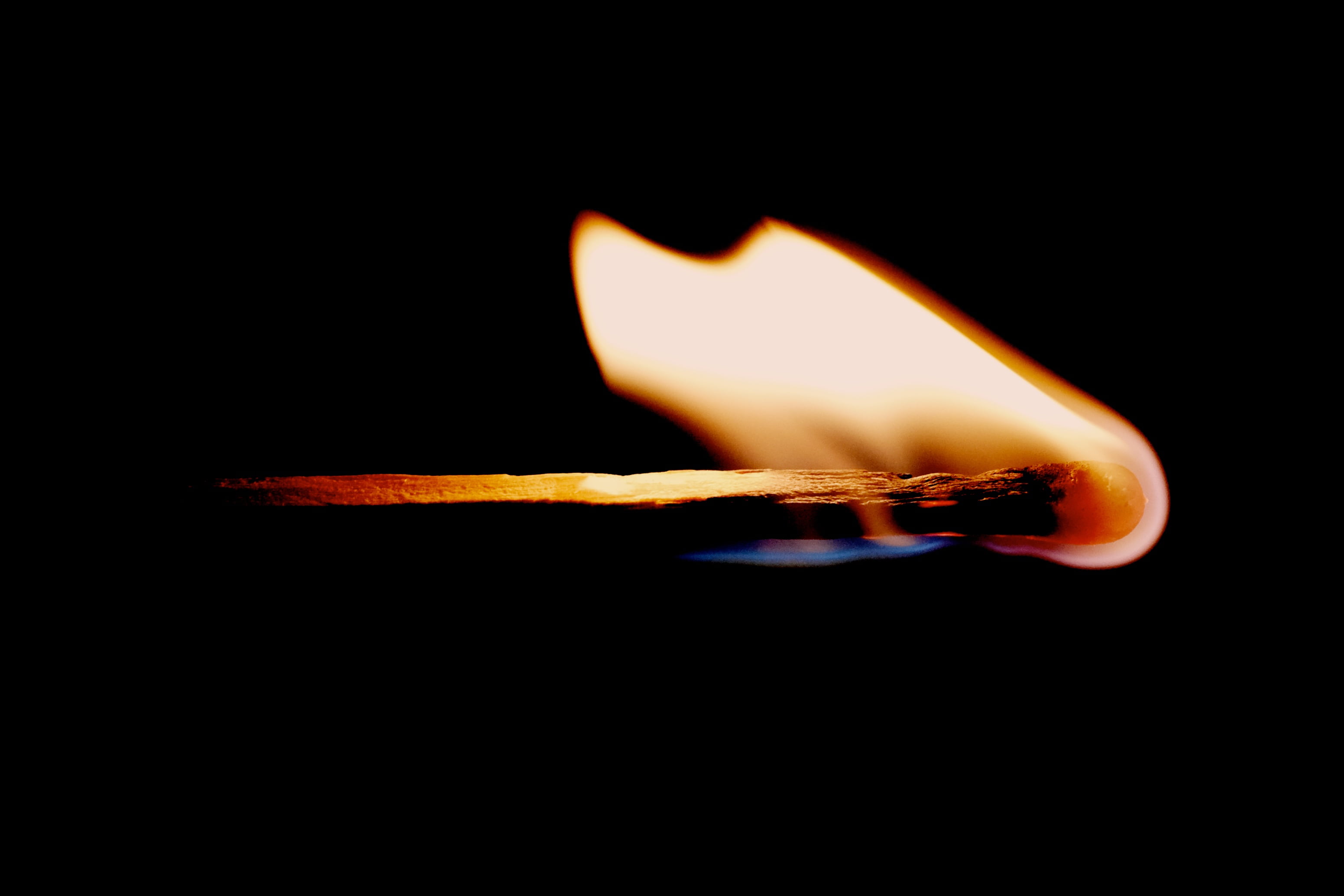 matchstick burning, Match, Fire, Flame