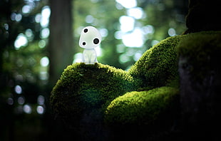green moss, anime, nature, digital art, moss