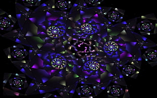 purple, black and green optical illusion HD wallpaper