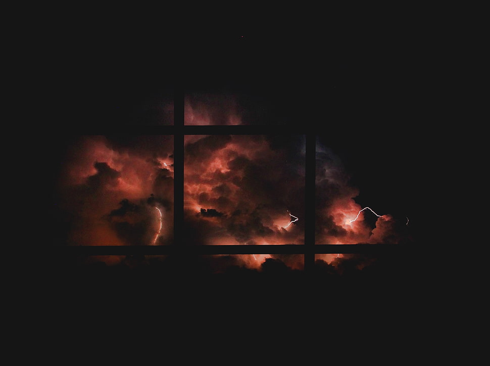 brown clouds, Window, Clouds, Overcast HD wallpaper