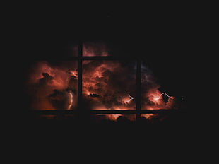 brown clouds, Window, Clouds, Overcast HD wallpaper