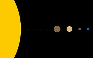 solar system illustration, minimalism, planet, Solar System, artwork
