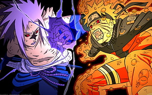 Uzumaki Naruto and Uchiha Sasuke wallpaper, anime, Naruto Shippuuden, Uzumaki Naruto, Uchiha Sasuke HD wallpaper