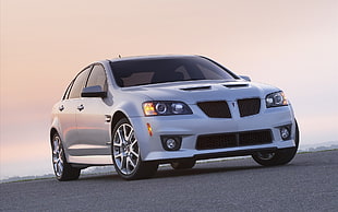 white Pontiac sedan