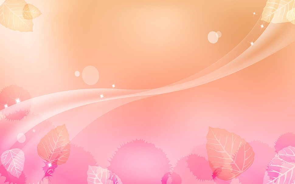 pink and beige floral artwork HD wallpaper
