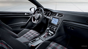 black and gray vehicle interior, car, VW Golf GTI, Volkswagen
