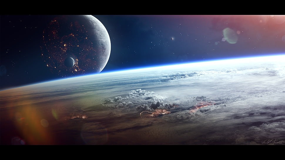 moon digital wallpaper, space, planet HD wallpaper