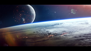moon digital wallpaper, space, planet