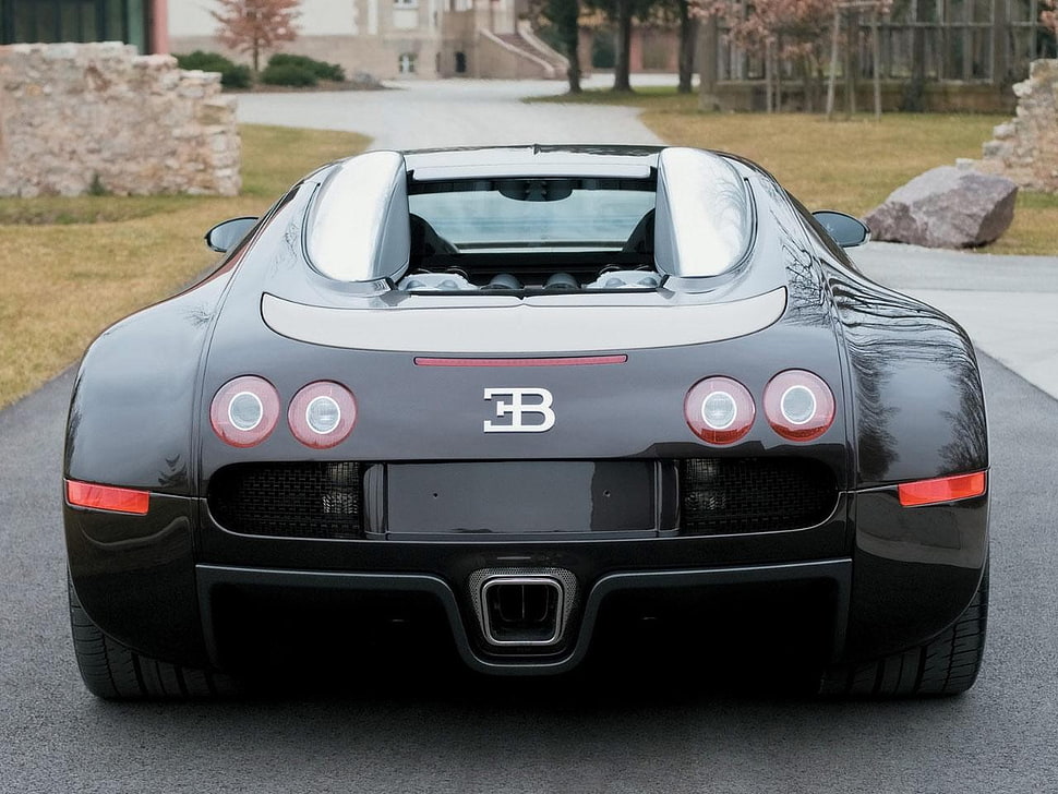 black and red super car, Bugatti Veyron, car HD wallpaper