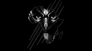 man's face illustration, Black Panther, 2018, 4K HD wallpaper
