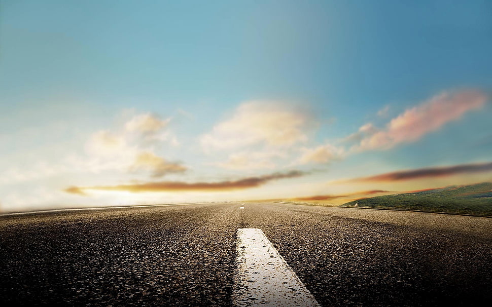 asphalt road, road HD wallpaper