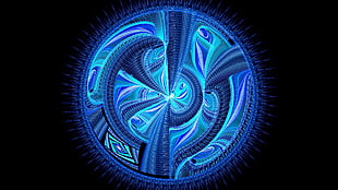 blue optical illusion decor