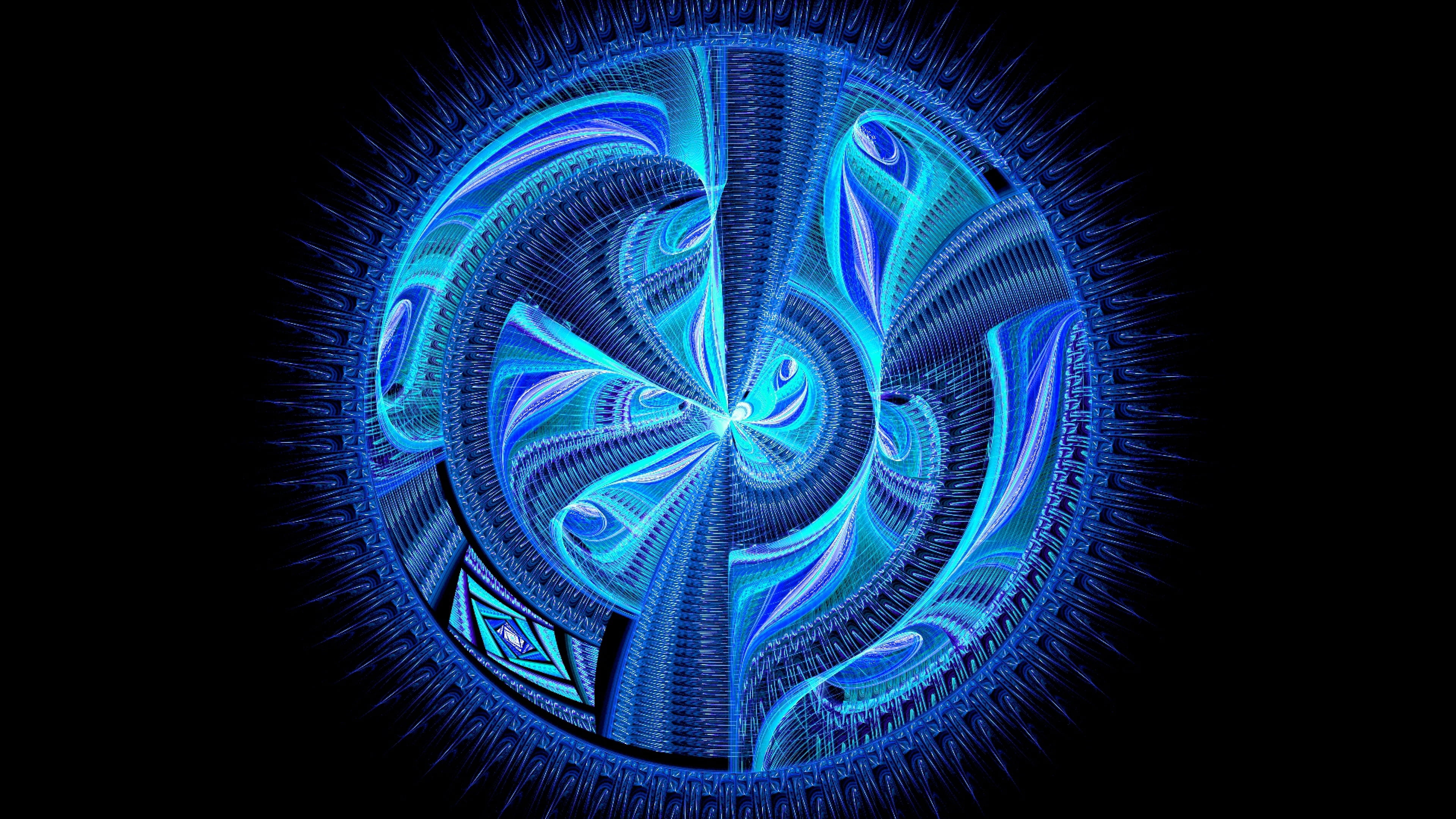 blue optical illusion decor