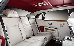 white leather vehicle backseat