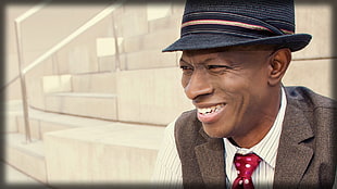 man wearing of black and brown fedora hat HD wallpaper