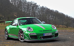 green Porsche 911 HD wallpaper
