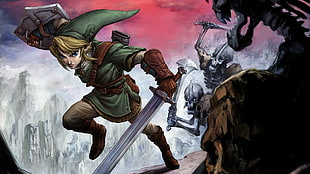 The Legend of Zelda Link artwork, The Legend of Zelda, Link, skeleton