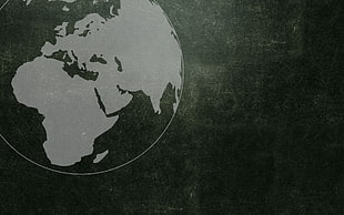 black and gray globe painting, globes, grunge, Earth, Africa HD wallpaper