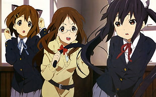 three anime characters photo HD wallpaper
