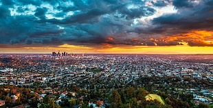 cloudy sky, landscape, Los Angeles, cityscape, panoramas HD wallpaper