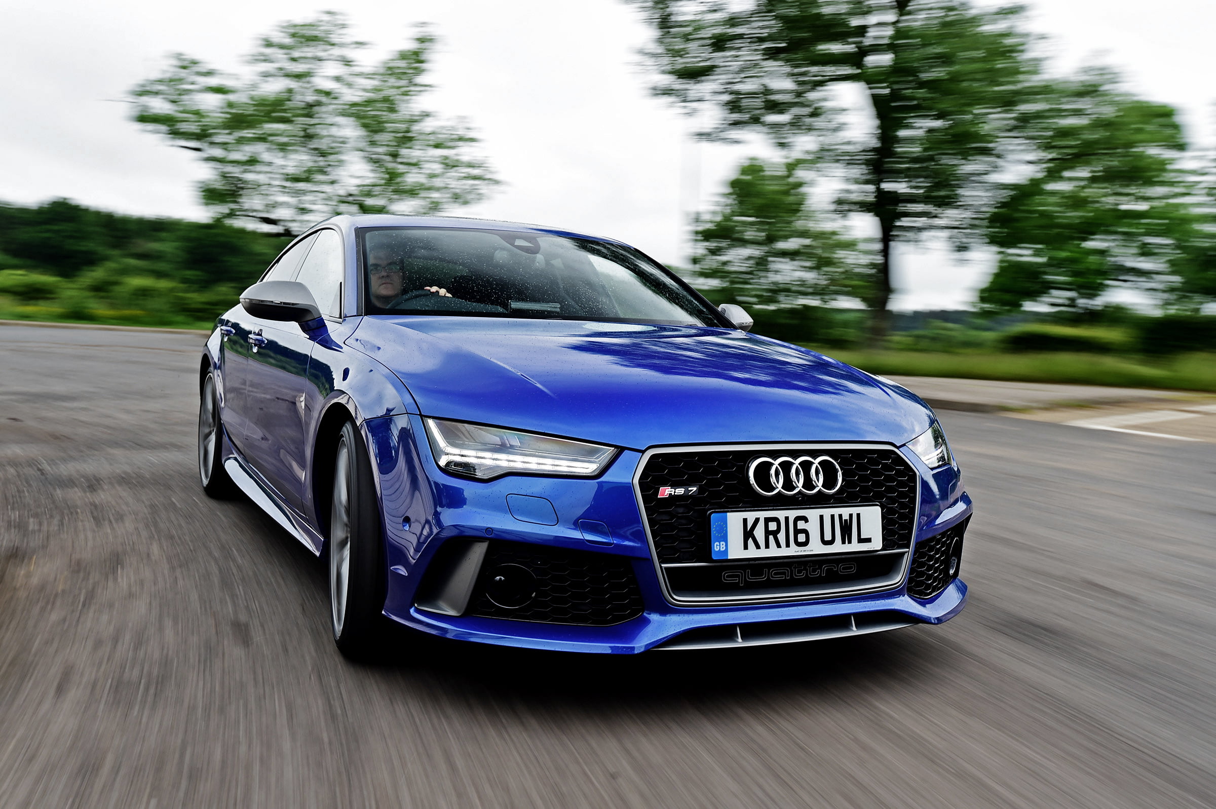 Timelapse Photography Of Blue Audi Rs Along Highway Hd Wallpaper Wallpaper Flare
