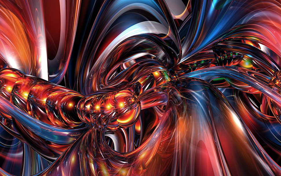 red and blue abstract digital wallpaper HD wallpaper