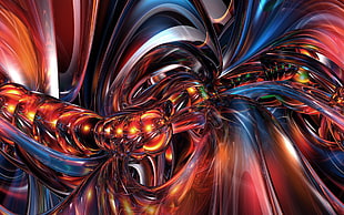 red and blue abstract digital wallpaper