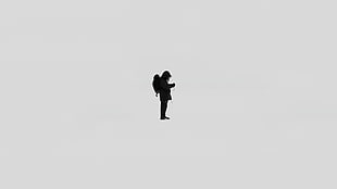 silhouette of man, Arctic, exploring