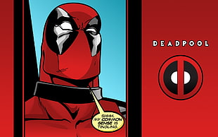 Deadpool digital wallpaper, Deadpool, comics, red