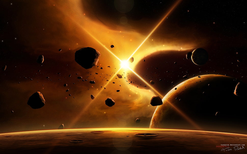 galaxy illustration HD wallpaper