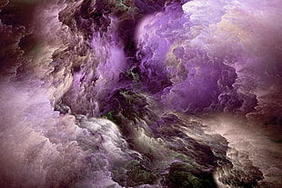purple smoke illustration, abstract, clouds