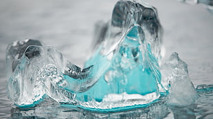closeup photography of ice crushed
