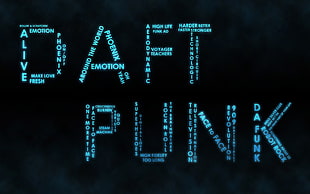 Daft Punk text, Daft Punk, typography, digital art