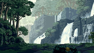 waterfalls illustration