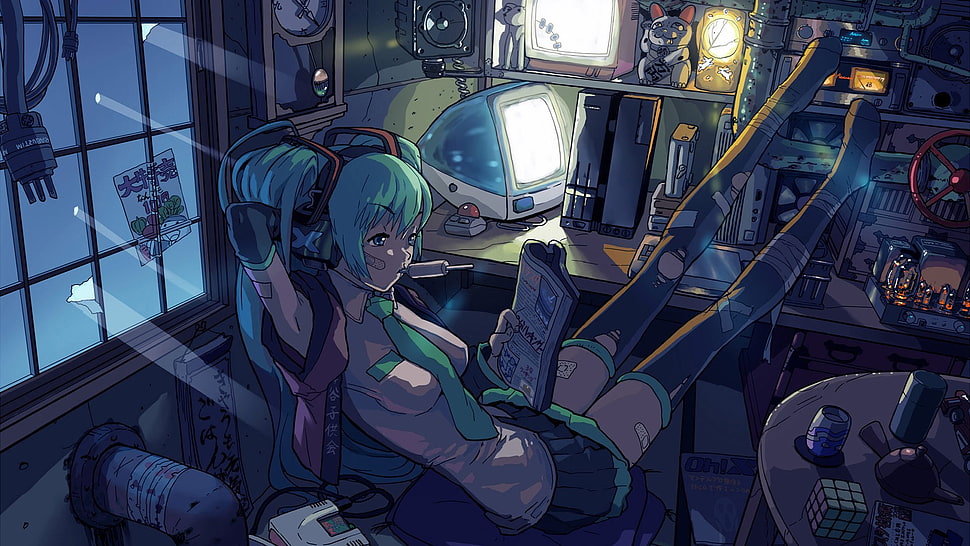 futuristic, Hatsune Miku, anime girls, anime HD wallpaper