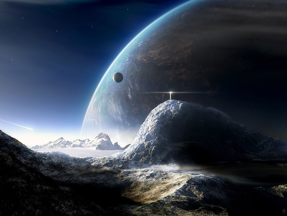 rock formation, space HD wallpaper