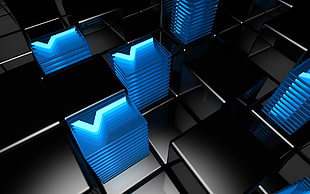 blue and black electronic devices