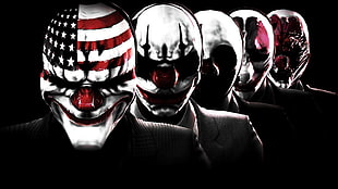 five Halloween masks HD wallpaper